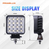 4.3 Inch 6300 Lumen Square LED Work Light - Model PX2096 - 2 Pack