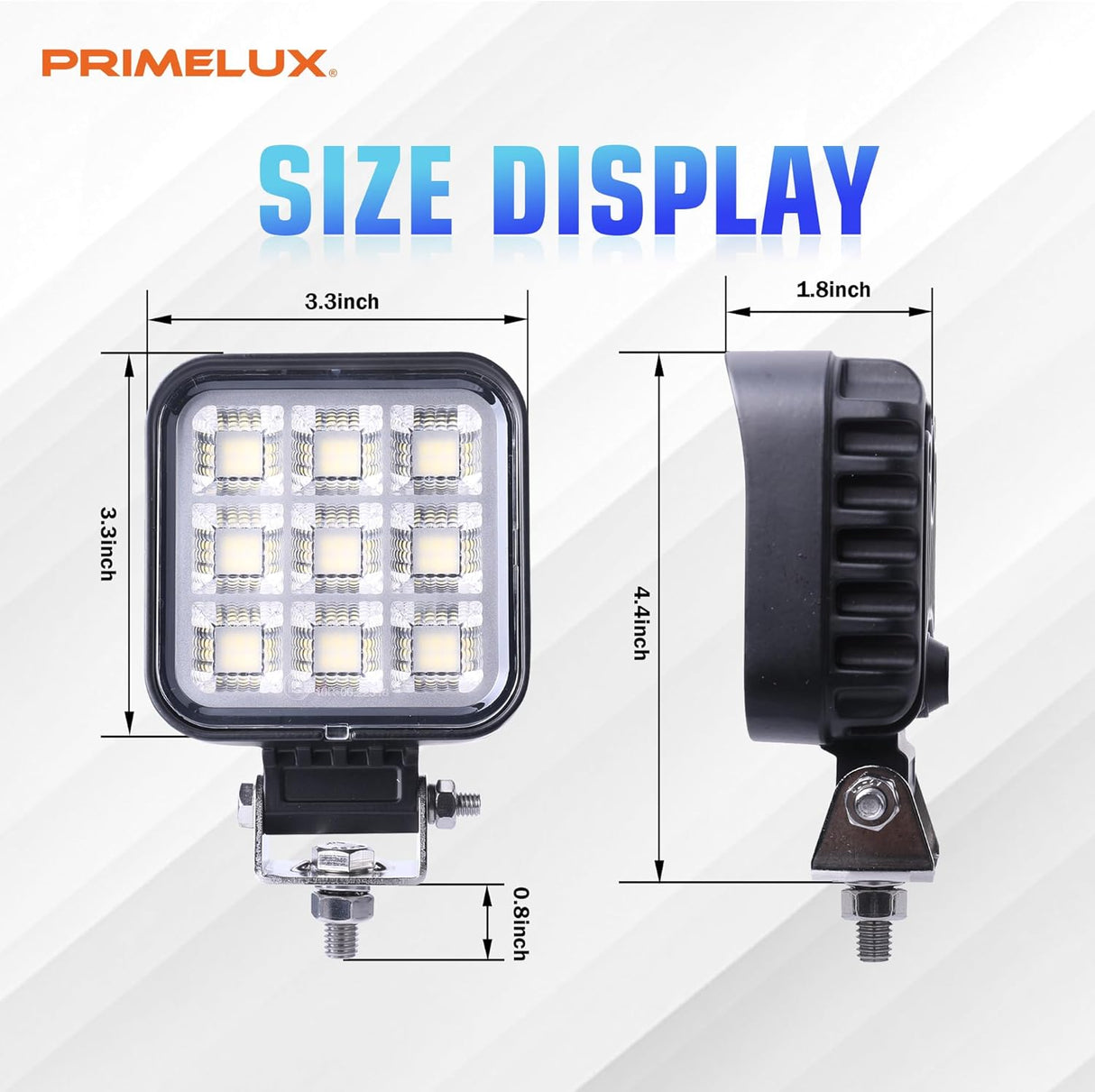 3.3 Inch 3400 Lumen Square LED Work Light - Model PX1854 - 2 Pack