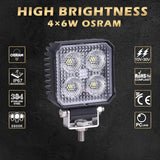 2.8 Inch 2000 Lumen Square LED Work Light - Model PX0724 - 2 Pack