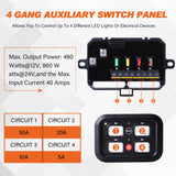 4 Gang 12V/24V 40A 480W/960W Automotive Power Switch Panel - Model PSP0304