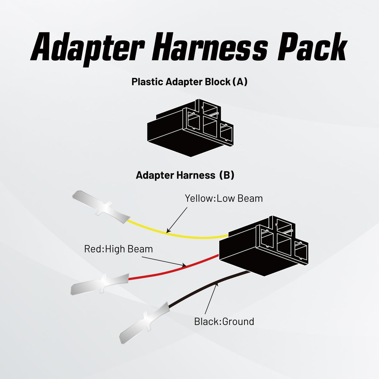 H4 Relay Wiring Harness Kit for H4 LED Headlights Upgrading, Universal Wiring Harness for Positive & Negative Switched Headlights - Model PWH-02H4