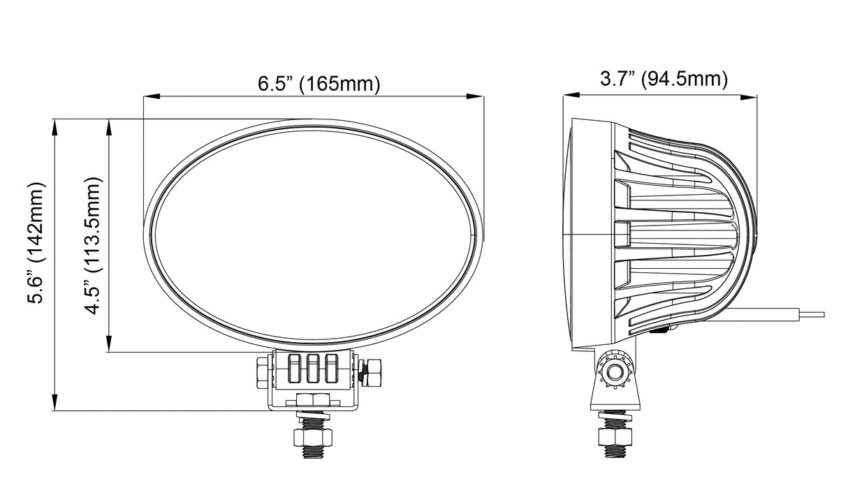 6.5 Inch Oval LED Tractor Work Light - Model PX0265 - 1 Pack