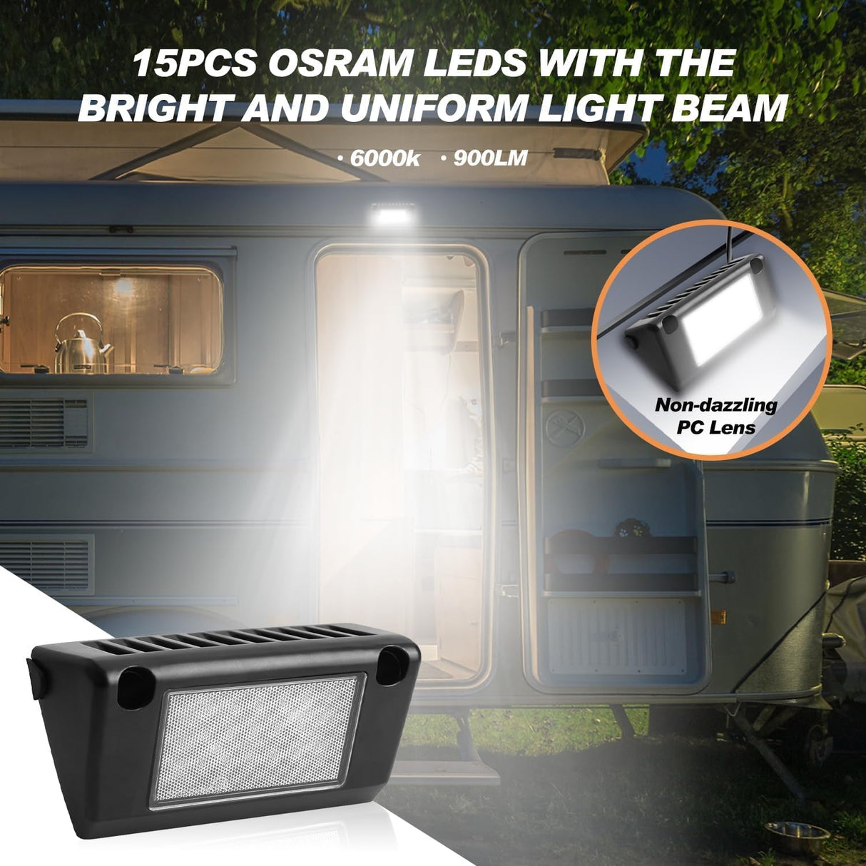 5 Inch 900lm Mini RV Porch Light - Flood Beam - Model PX0415 - 1 Pack