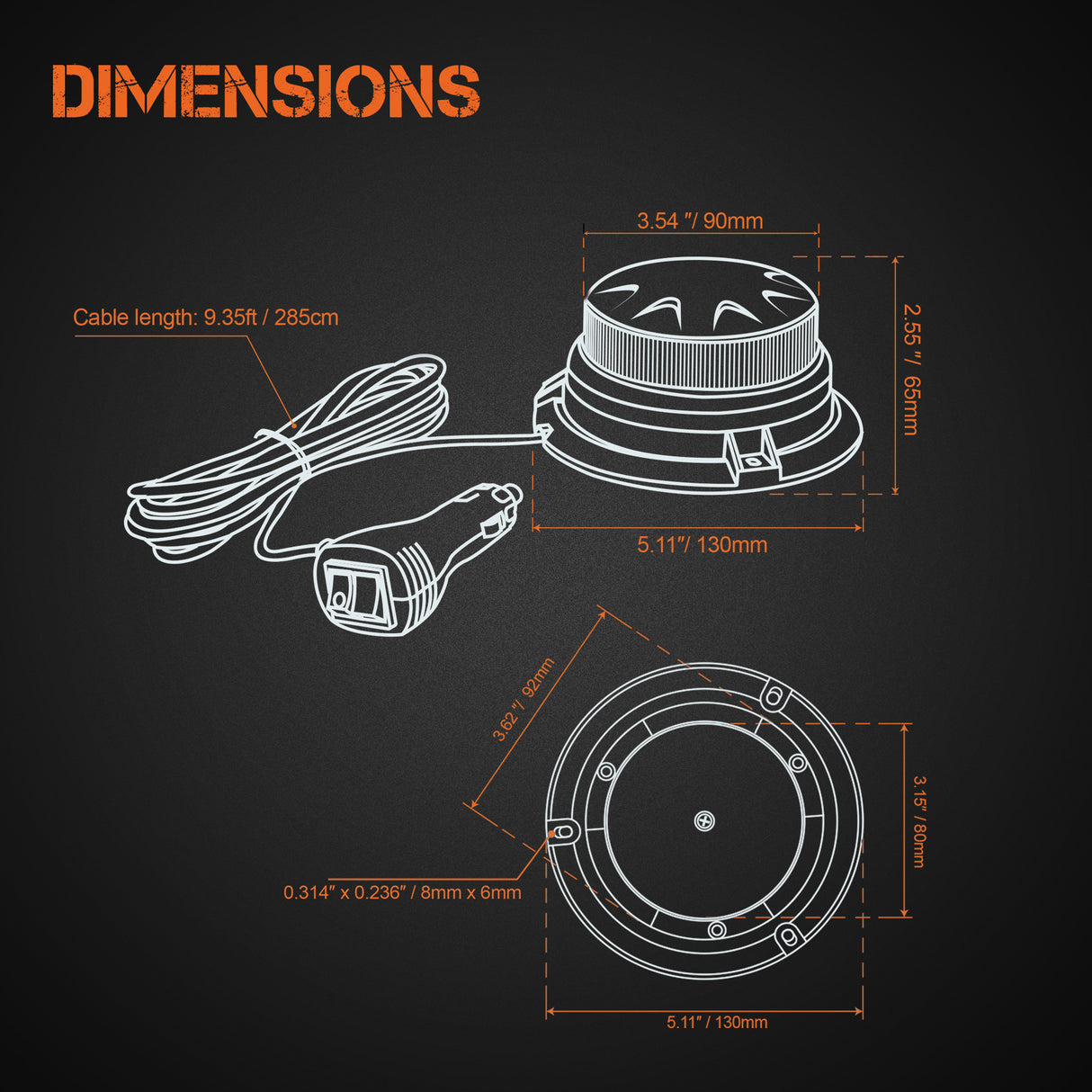 2.5 Inch High Intensity Strobe Light Beacon - Model PW0115