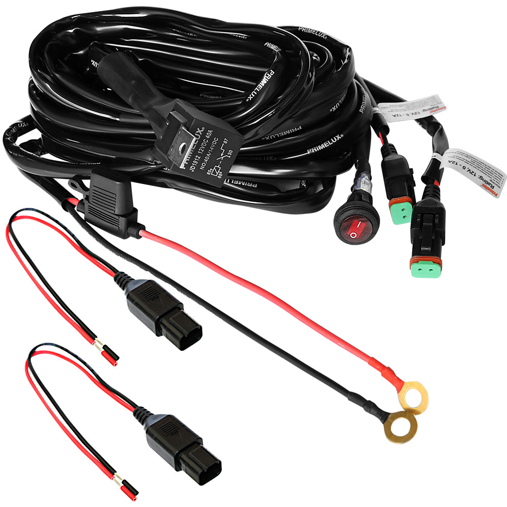 12ft 16 AWG Relay Wiring Harness with On/Off Switch (2-lead) - Model PWH-011602